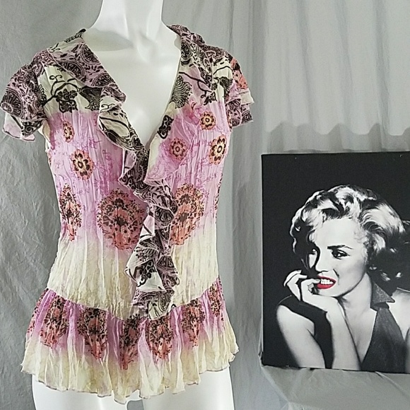 Violet & Claire Tops - Ruffle shoulders & button up sheer top for summer