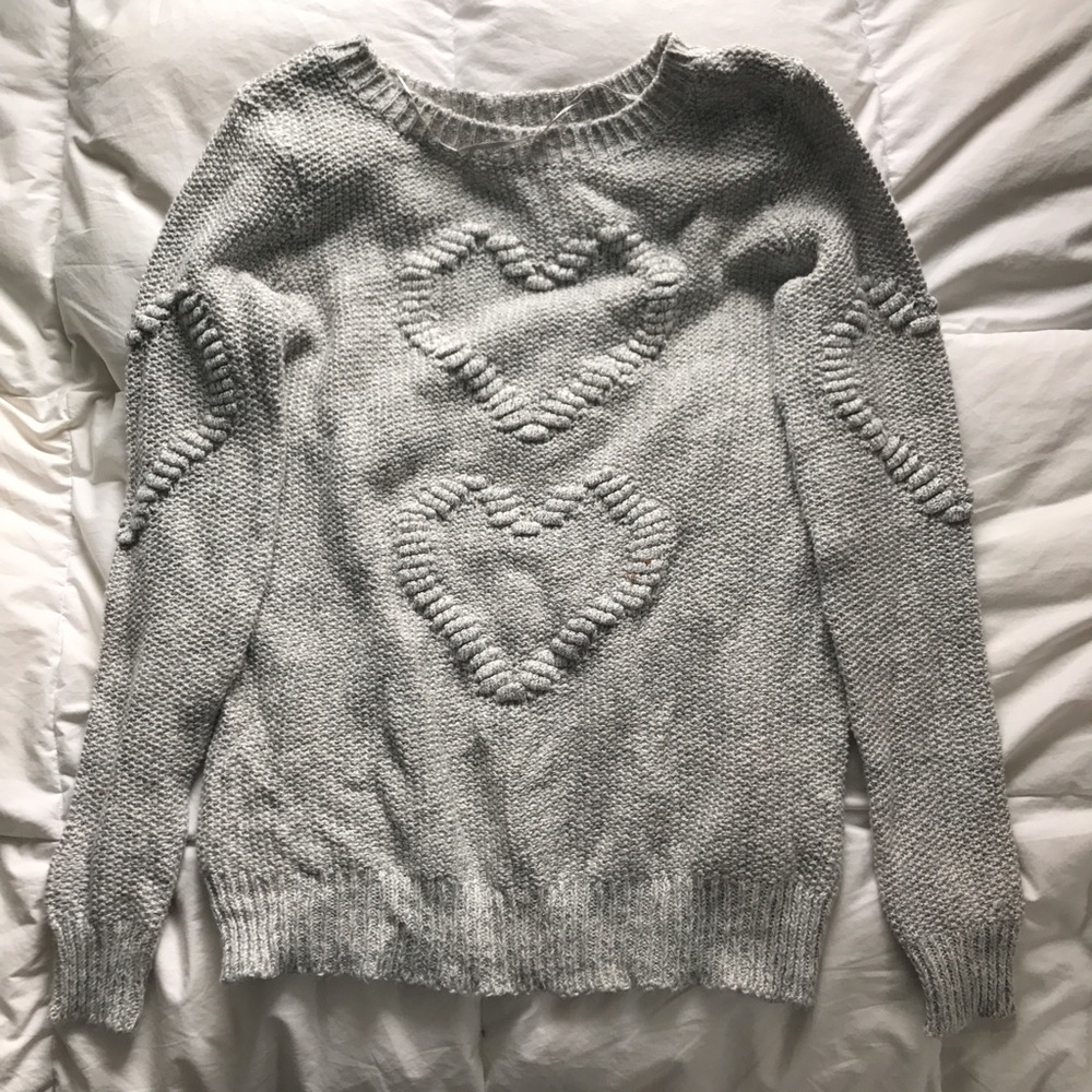 Grey Heart Sweater