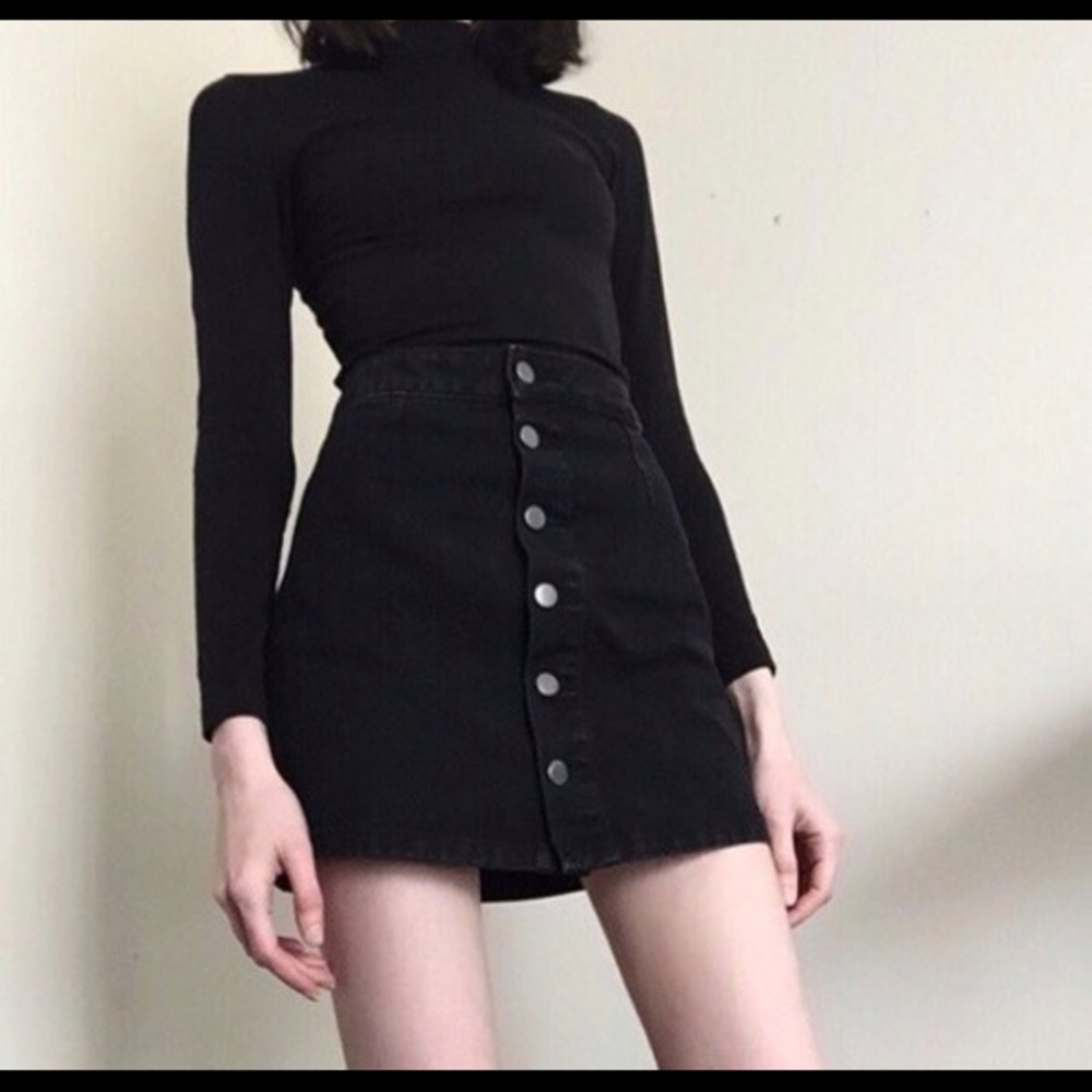 American Apparel Button Front A-line Skirt NWOT