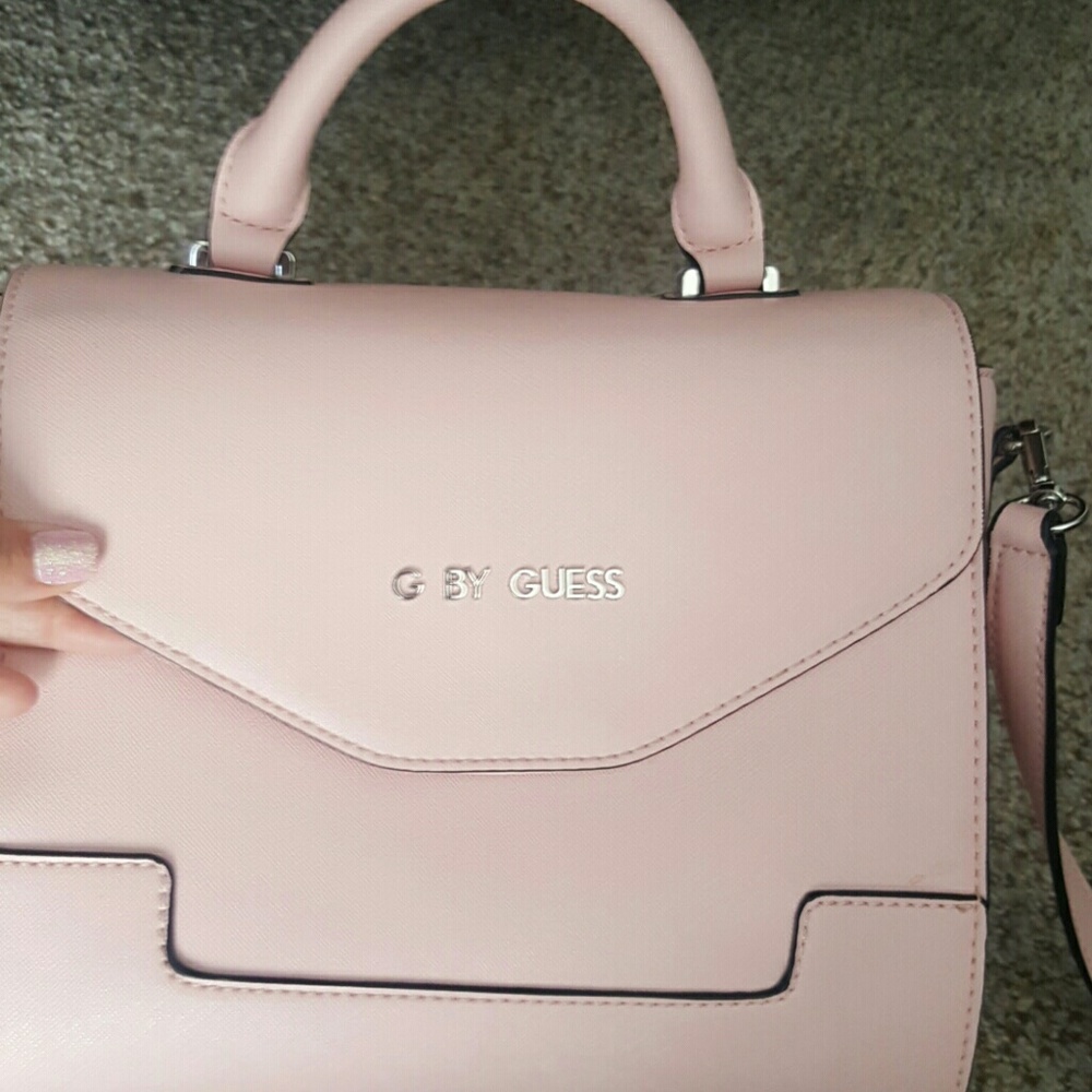 Pink guess crossbody with handles