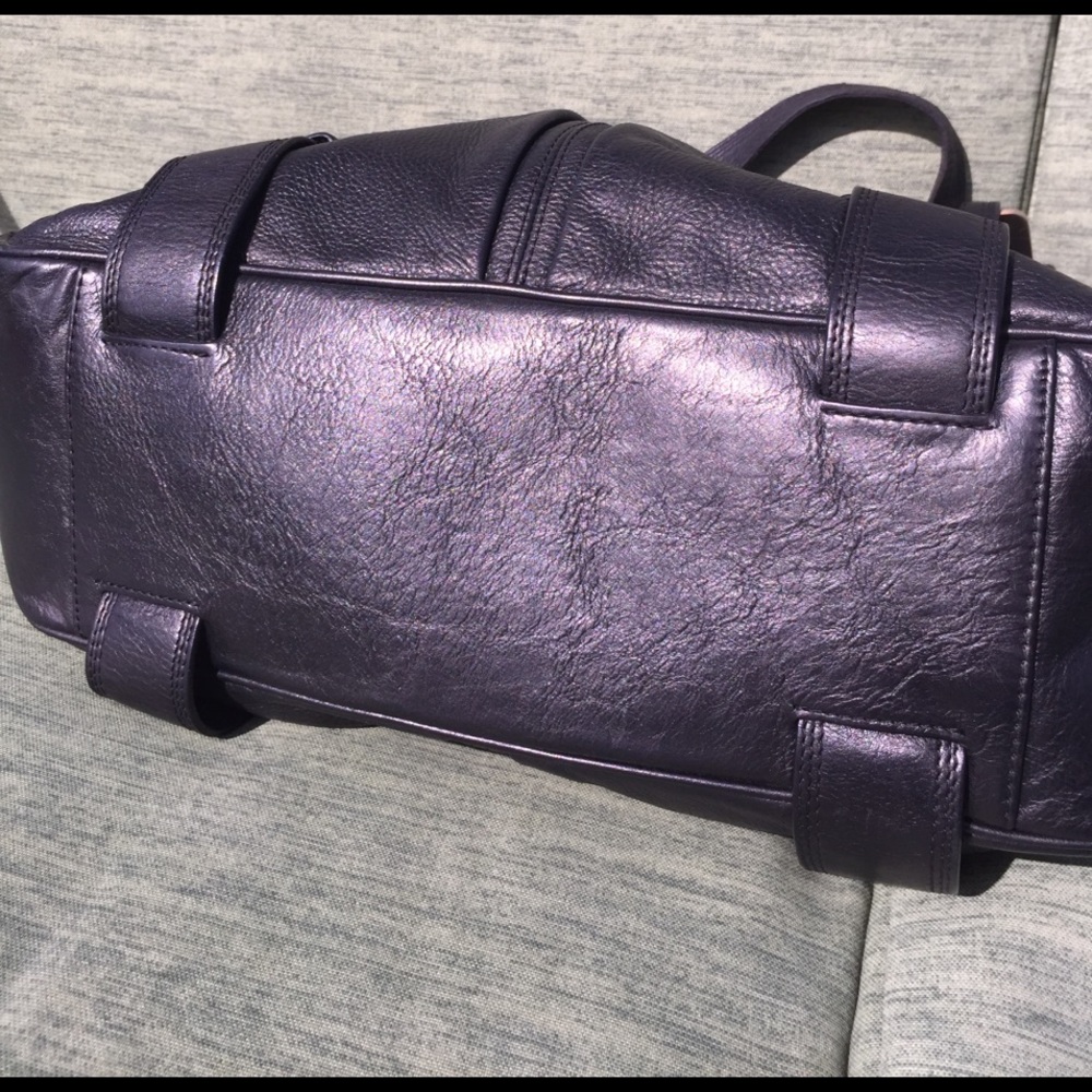 MK rare Michael Kors black leather purse metal EUC - Picture 7 of 8