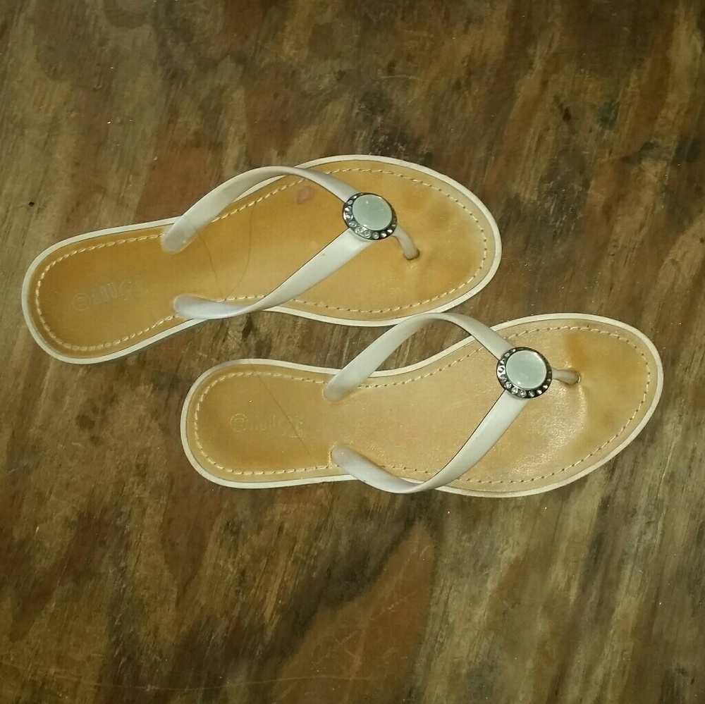 Pretty White Flip Flops