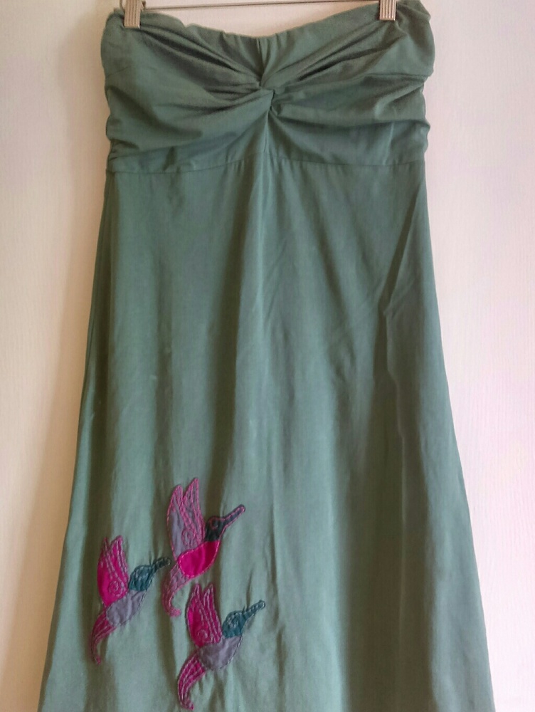 Olive Green Strapless Organic dress