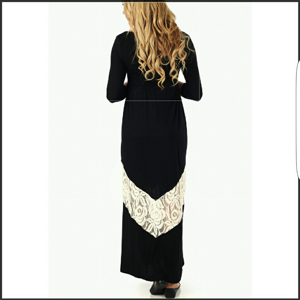 NWT Black White Lace Maternity Dress - Picture 2 of 3