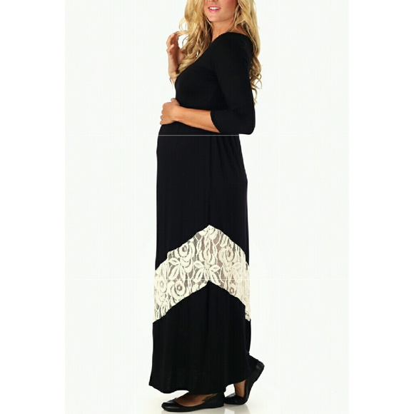 Dresses & Skirts - NWT Black White Lace Maternity Dress