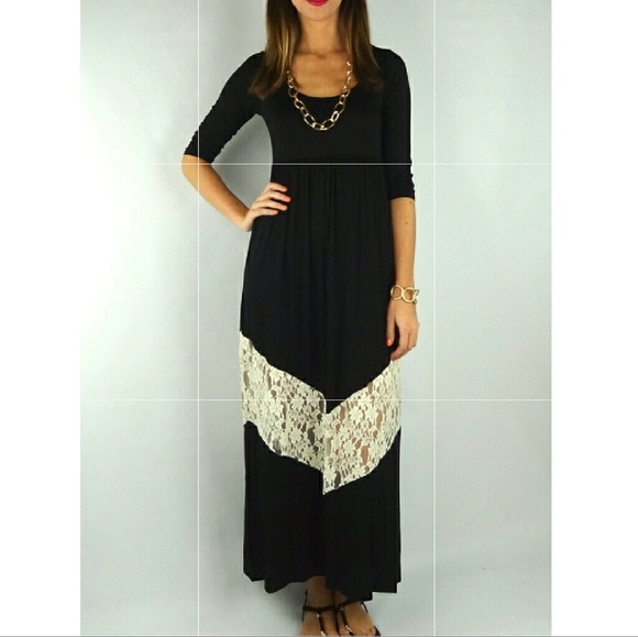 NWT Black White Lace Maternity Dress - Picture 3 of 3