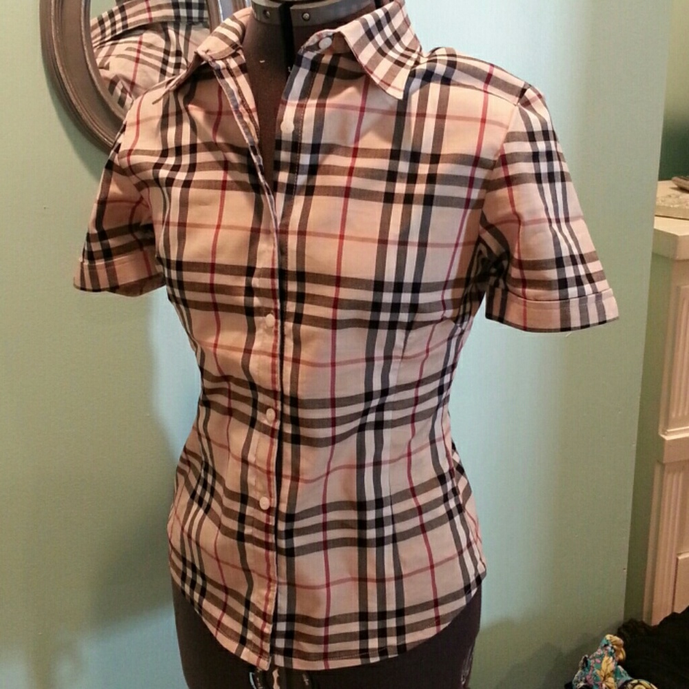 Women's button up Burberry shirt