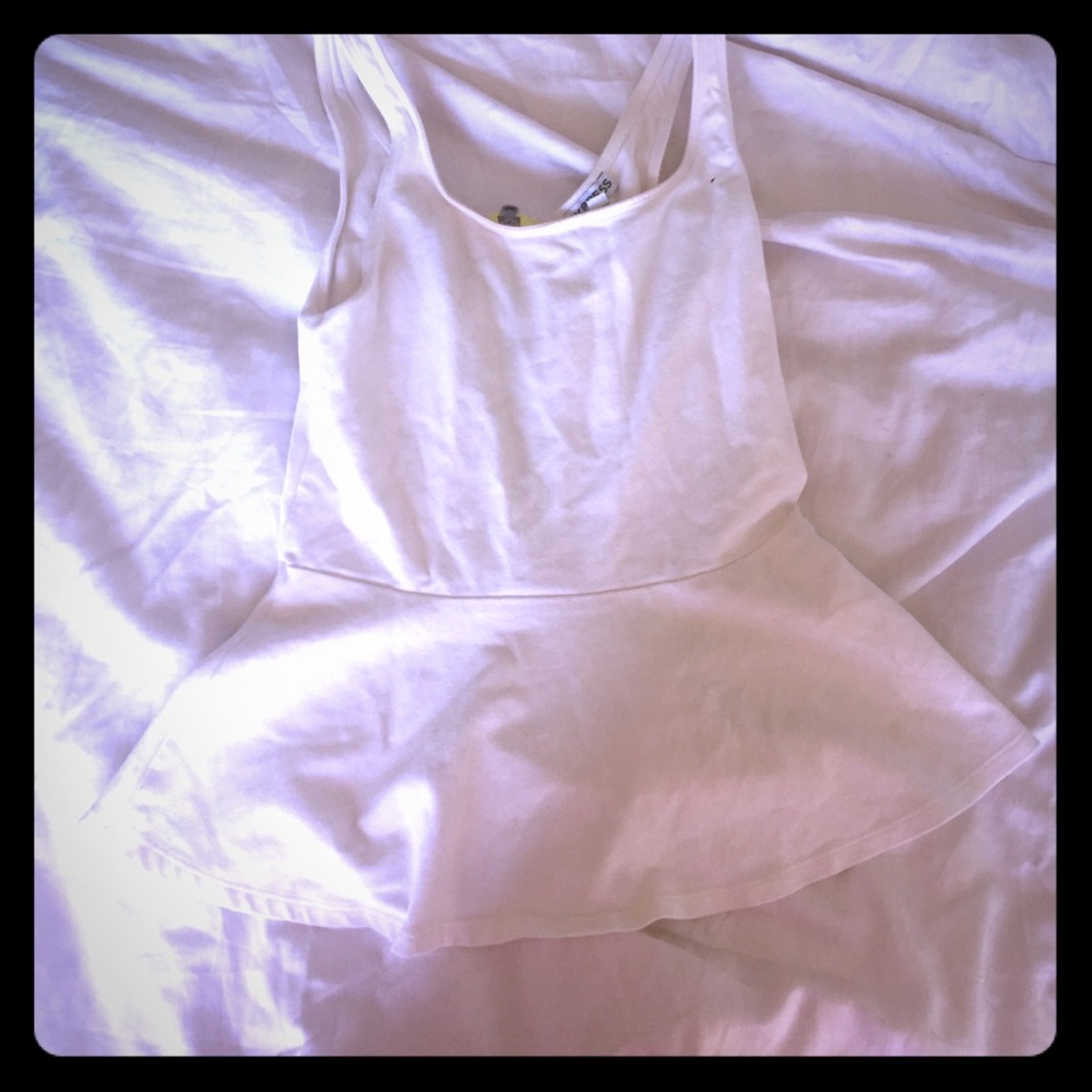White peplum top