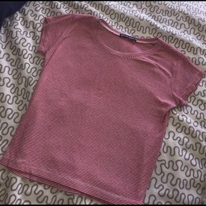 Brandy Melville red and white striped crop top.