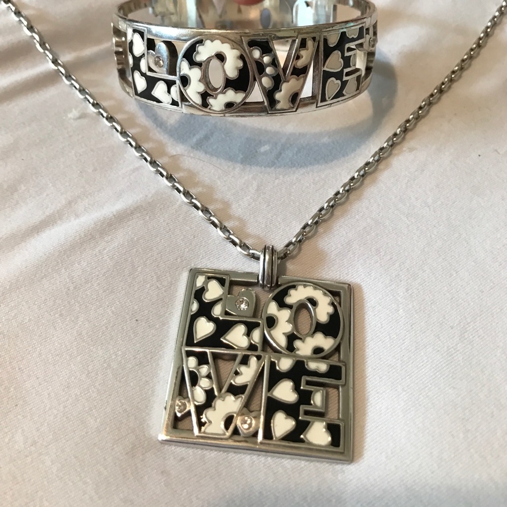 Brighton love block bangle and necklace set