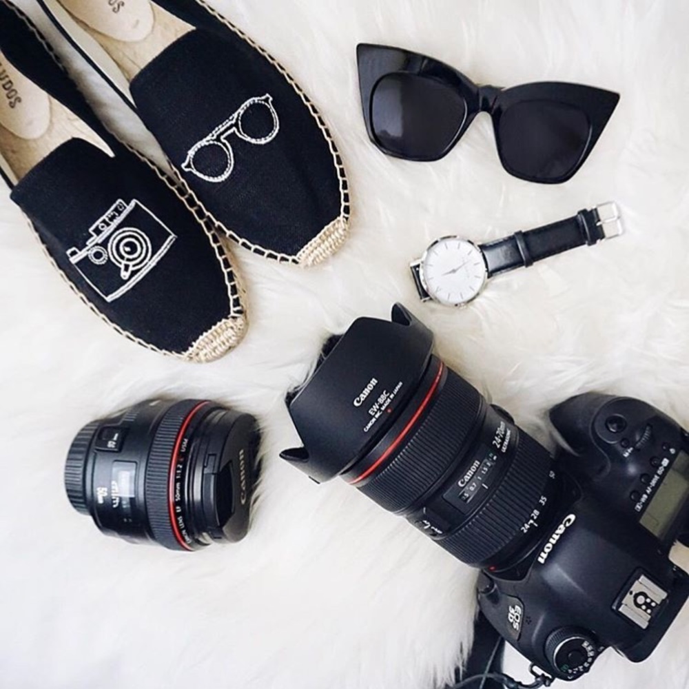 Soludos Black Canvas Camera/Sunglass Espadrilles 7