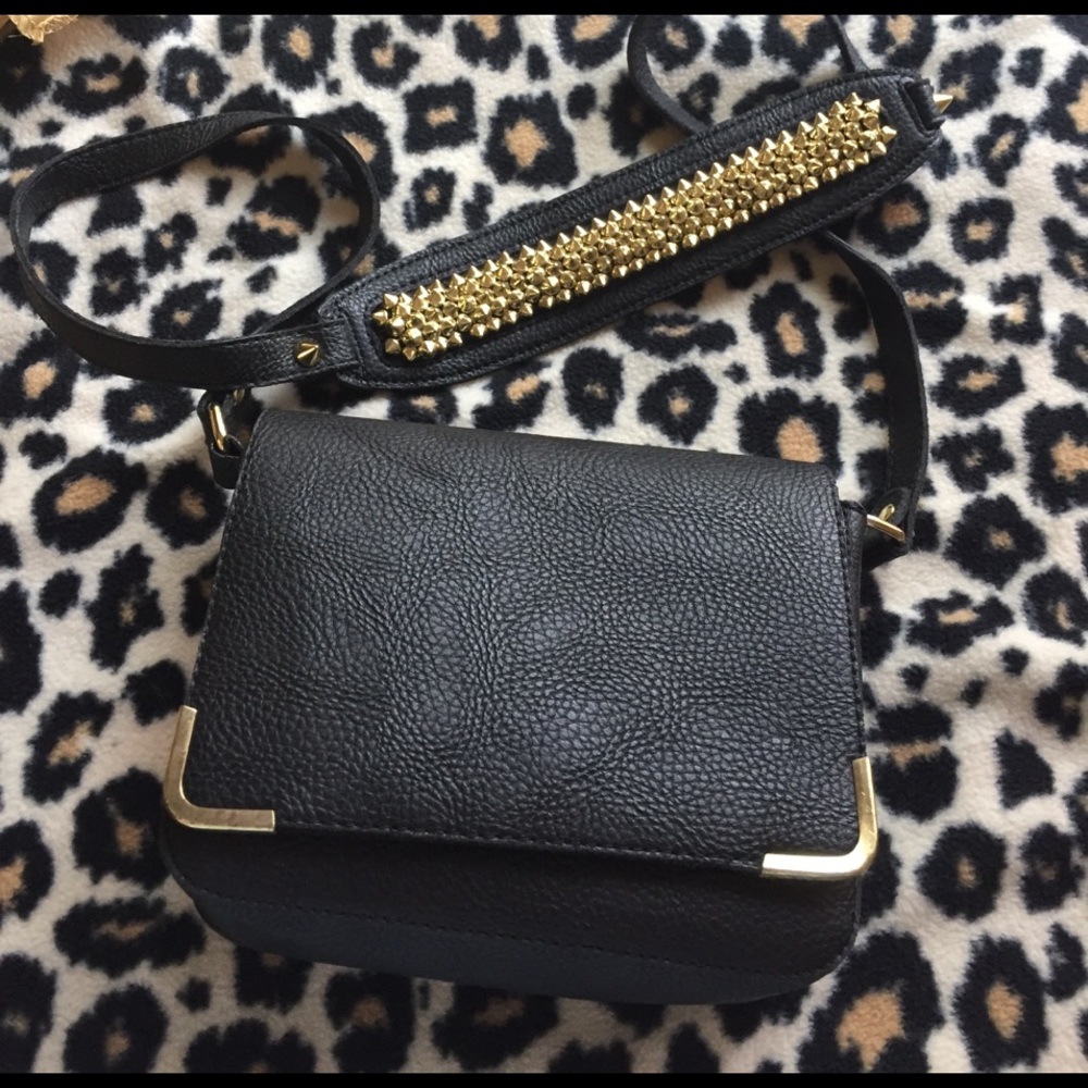 Spiked cross body satchel. Gently used, from H&M