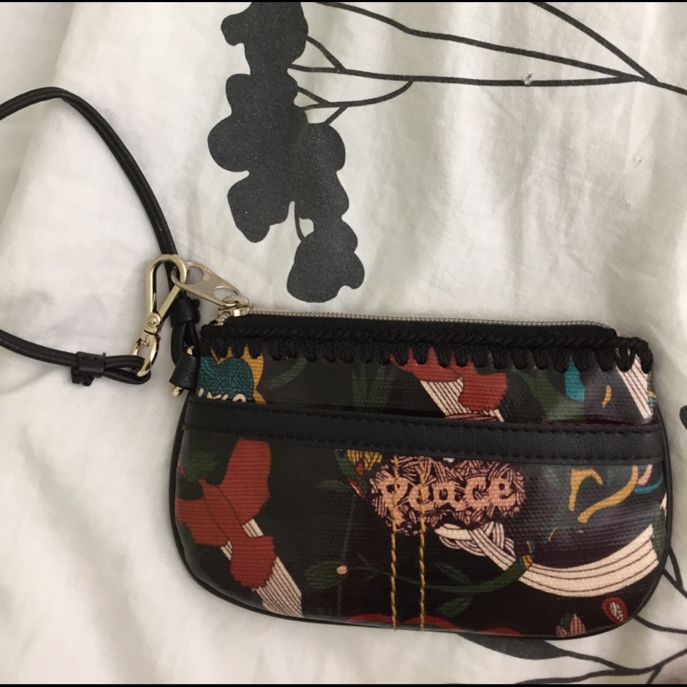 Little black clutch/Wristlet with cool design