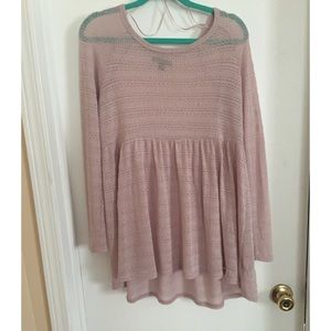 Women's babydoll long sleeve knit top