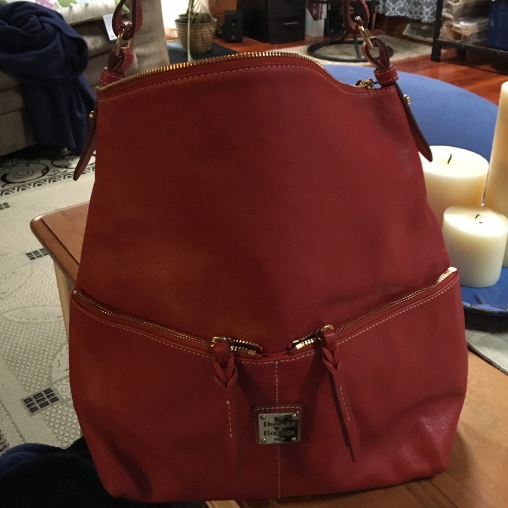 Red leather Dooney and Bourke shoulder bag