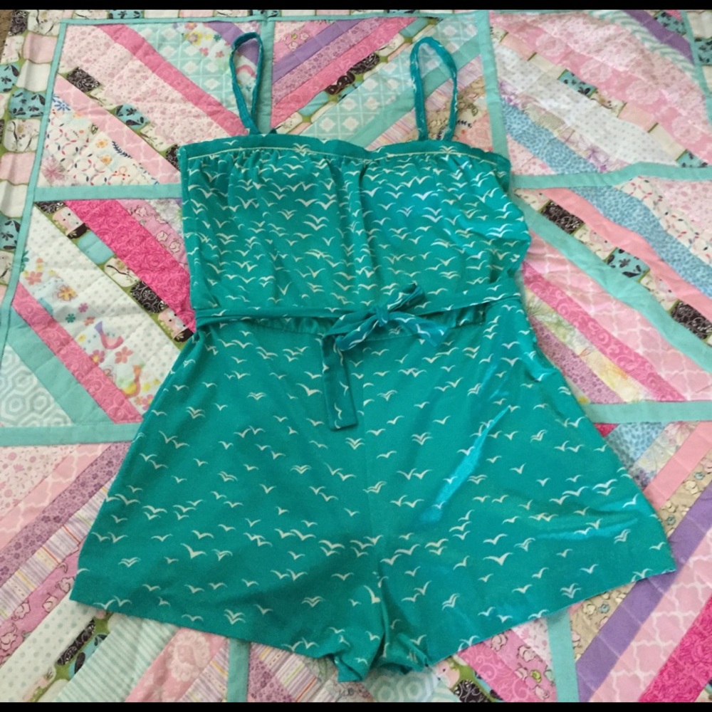 Ceeb turquoise & white 1 piece bathing suit