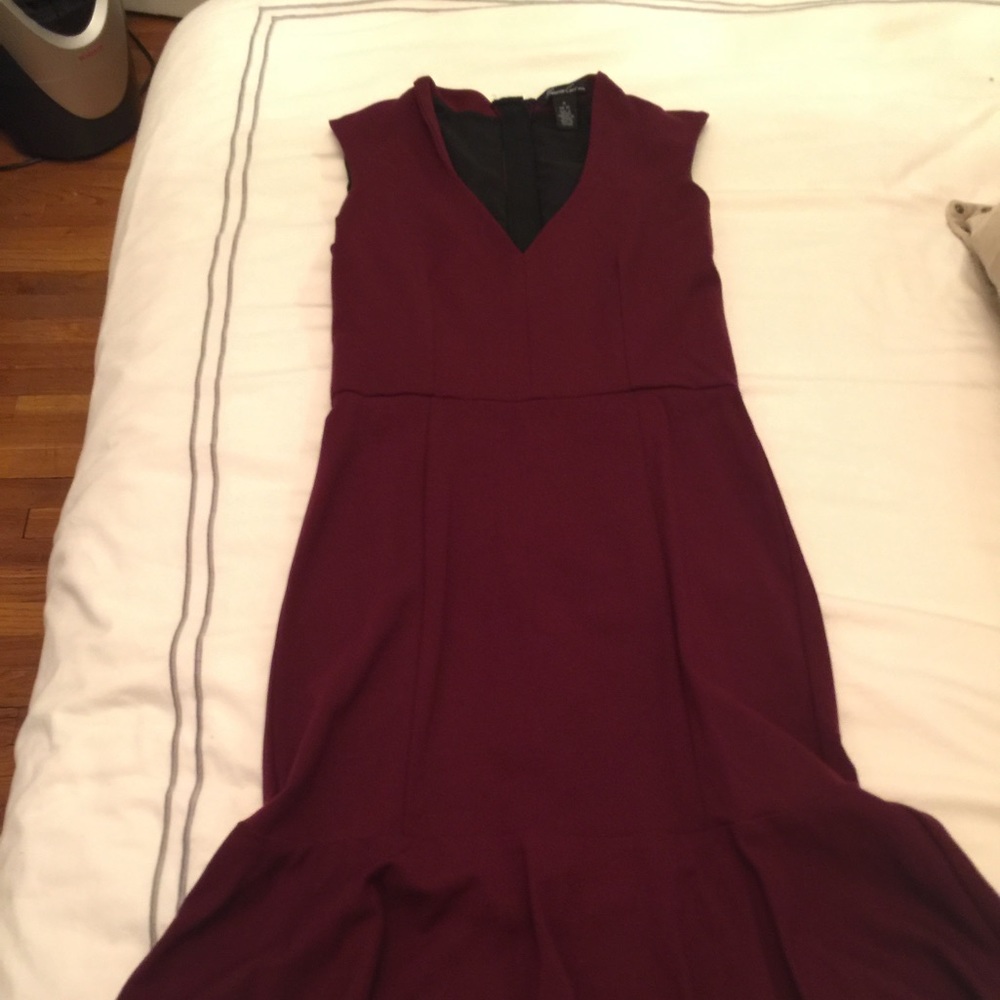 Fit and flare crimson dress