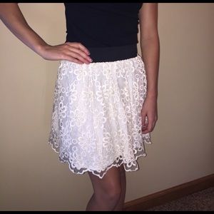 Cream lace skirt