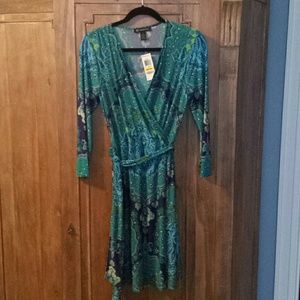 I.N.C.  paisley wrap front dress, NWT!