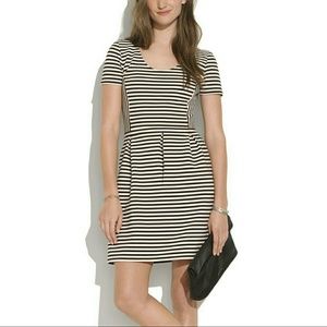 Madewell Bistro Dress in Black & White Stripes