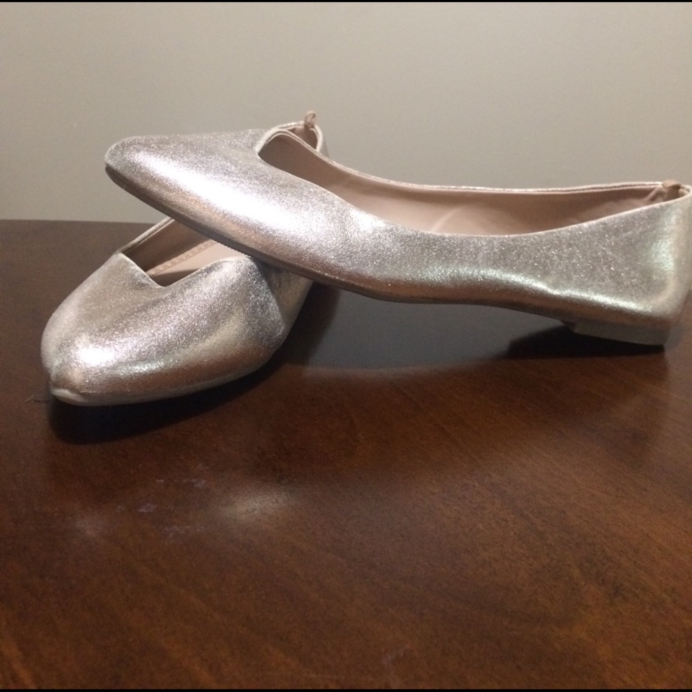 Gold glitter flats