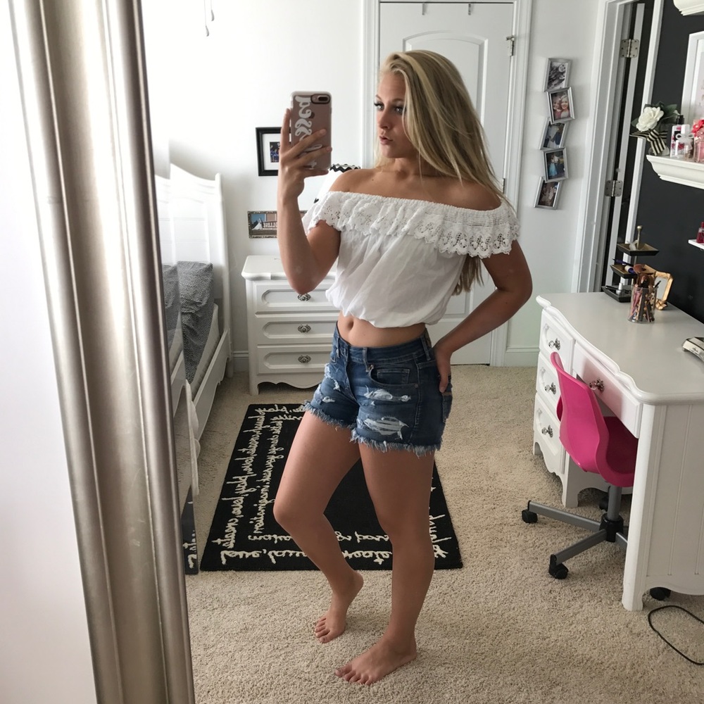 White off the shoulder top