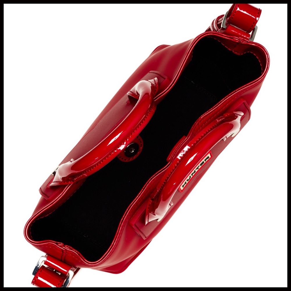 HUNTER ORIGINAL RED TOTE CROSSBODY RUBBER BAG A2C - Picture 6 of 8