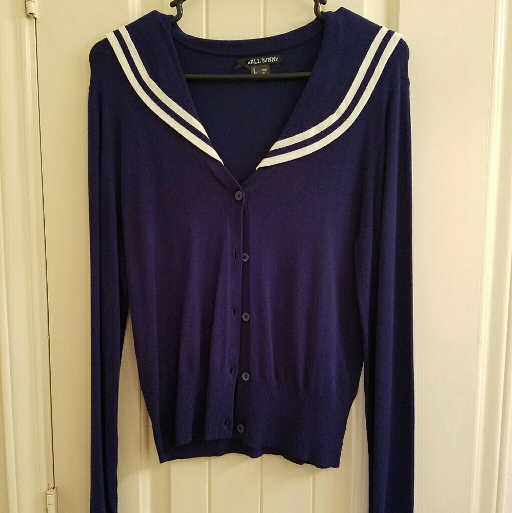 Hell bunny navy nautical anchors cardigan