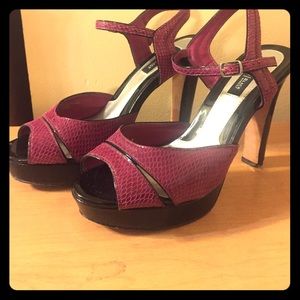 WHBM Hot Pink Strappy Heeled Sandals