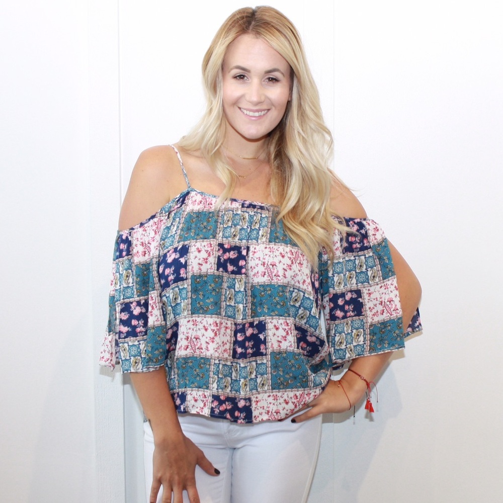 Cold Shoulder Printed Top