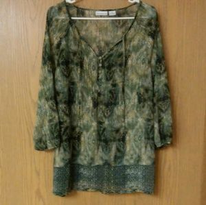 LIZ CLAIBORNE Sheer Tunic Top