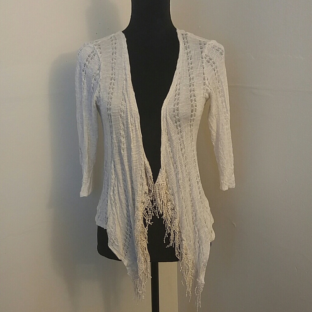 Maurices Cardigan Open Front Flower Lace Detail