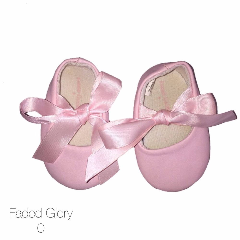 Faded Glory Pink Ballerina Bow Shoes 0