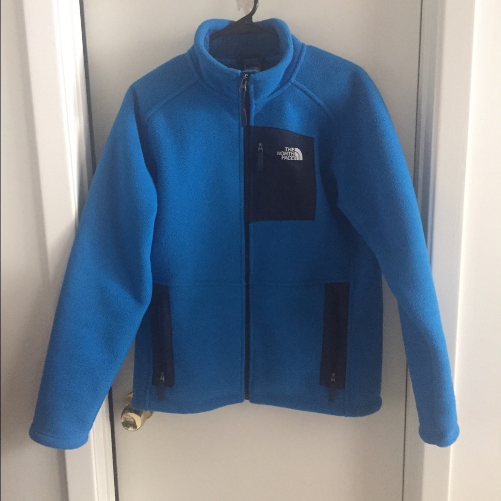Bright blue North Face Denali