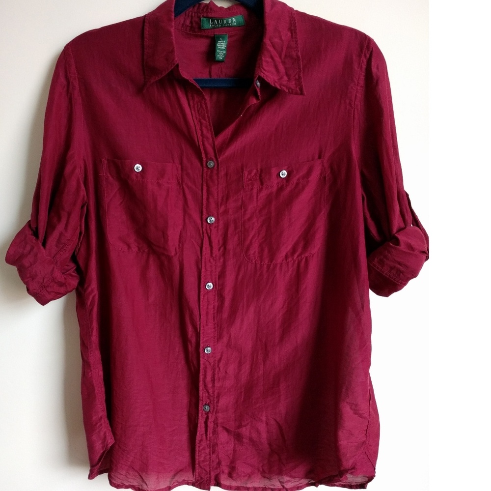 Silk Cotton Ralph Lauren Button Down Shirt