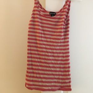 PINK AND BEIGE STRIPED TANK TOP