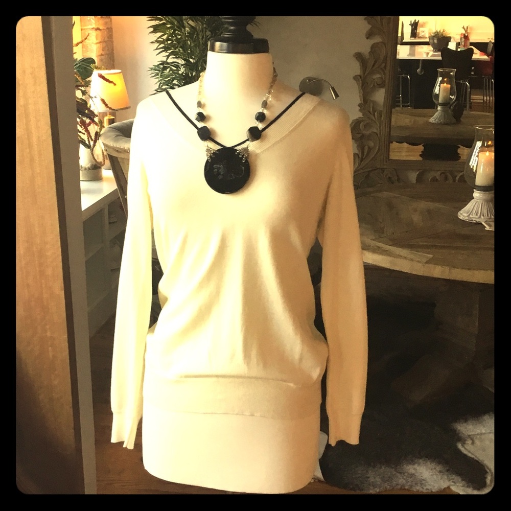 Cream and black sweater