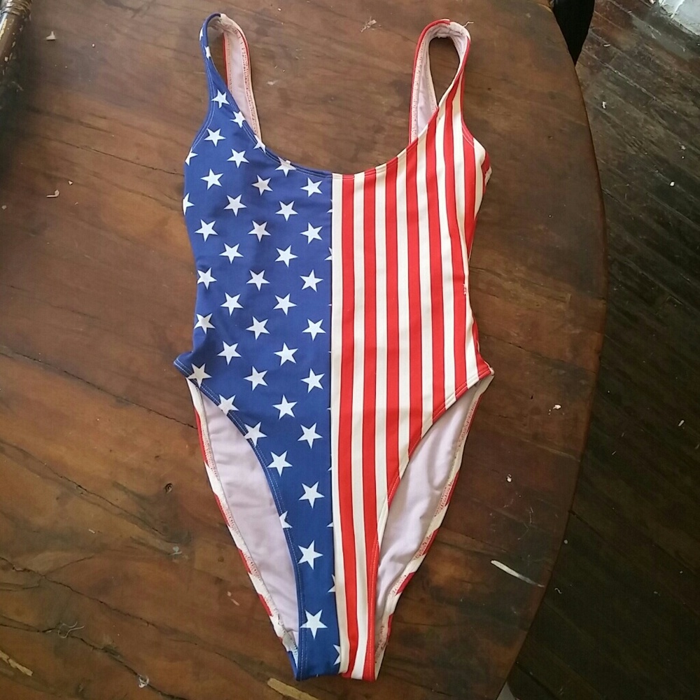 One Piece American Apparel Flag Swimsuit
