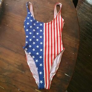 One Piece American Apparel Flag Swimsuit