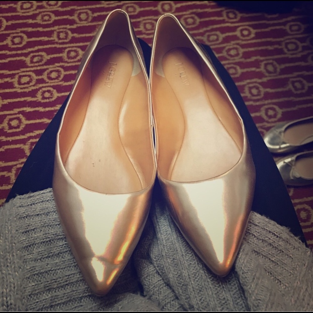 Gold JCrew flats