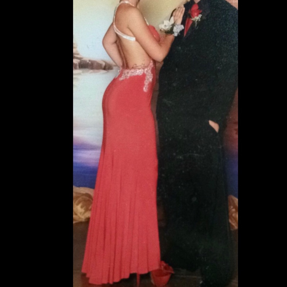 Open back Diamond Studded Prom Dress