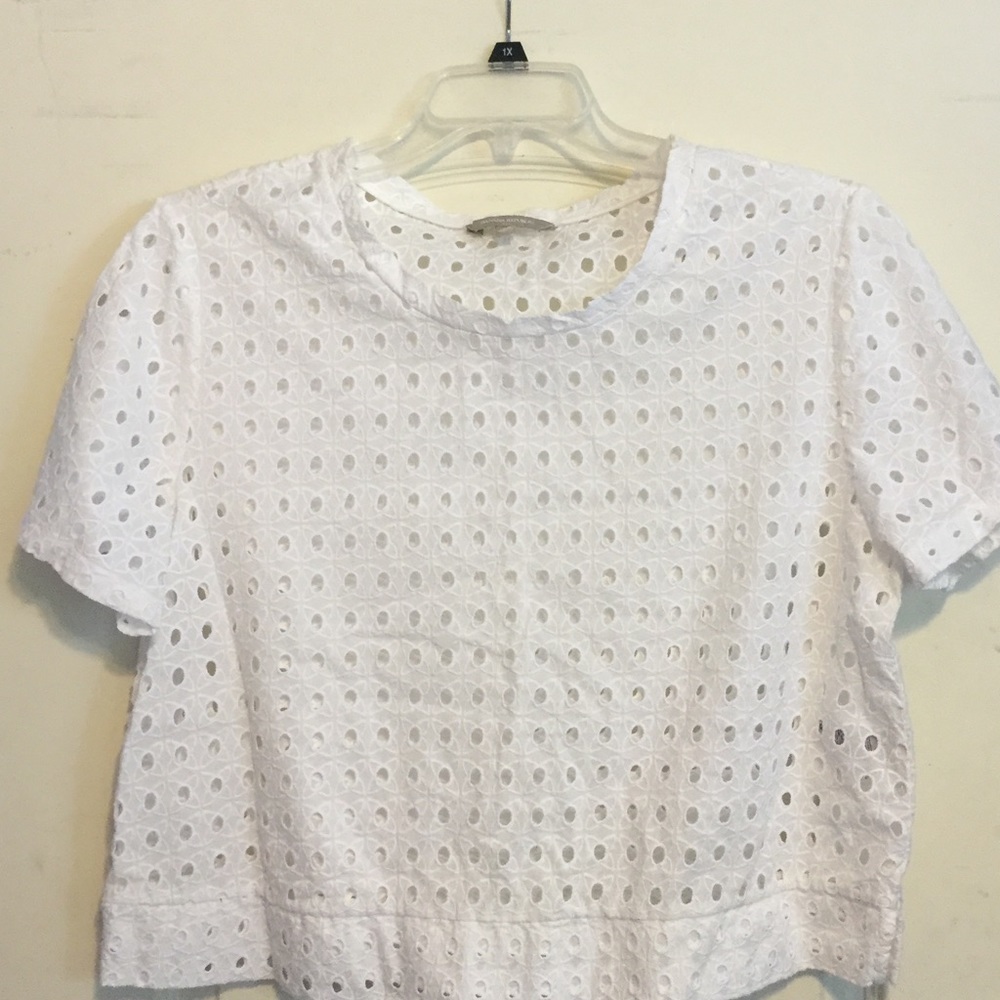 Banana Republic White Eyelet Blouse