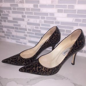 Jimmy Choo Patent Leopard Print Pumps