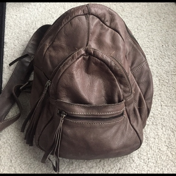 Urban Outfitters Handbags - Grey/brown leather backpack