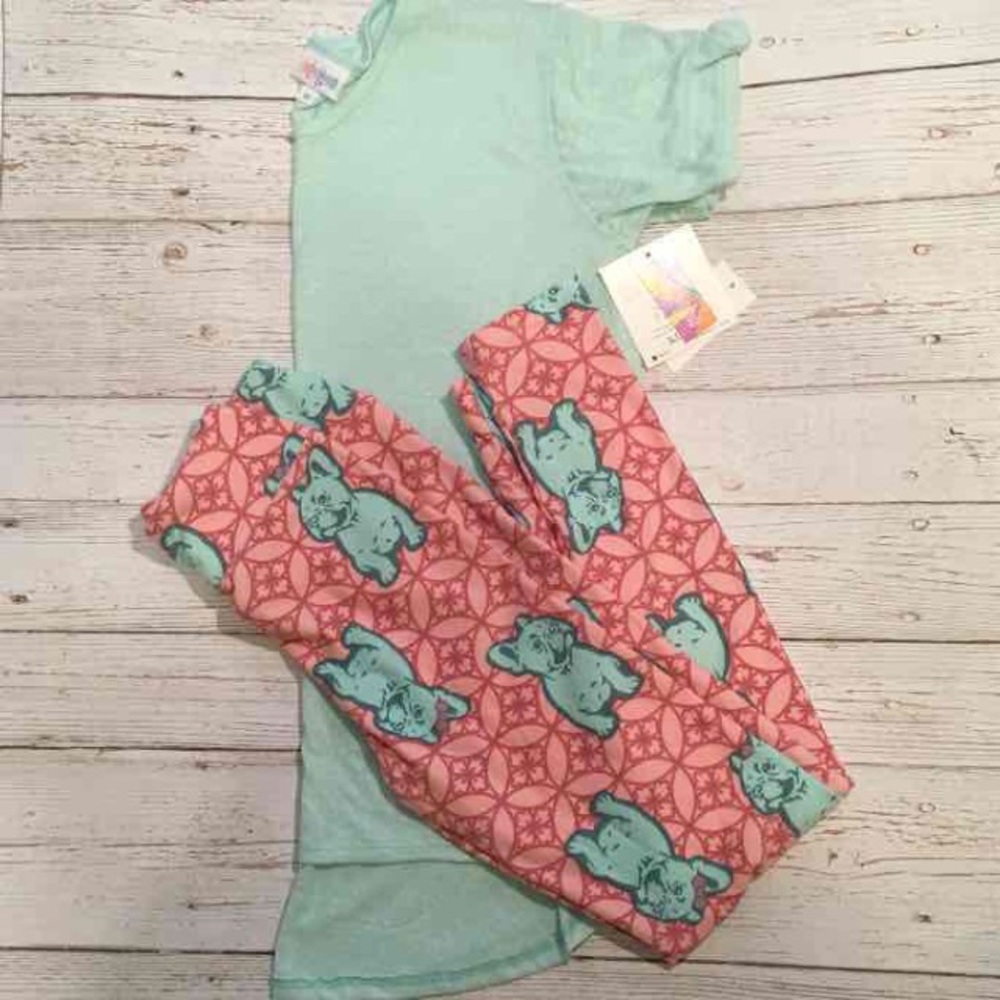 NWT! LuLaRoe BULLDOG LEGGINGS & TOP