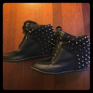 Studded Wild Diva Wedge Boot Shoes