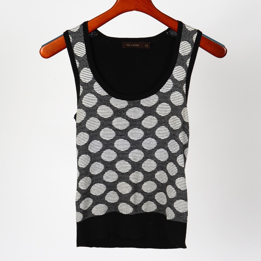 The Limited black and white graphic sweater vest