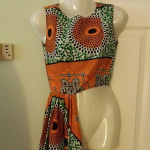 SOLD!!! African print peplum top