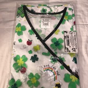 St Patrick's day scrub top