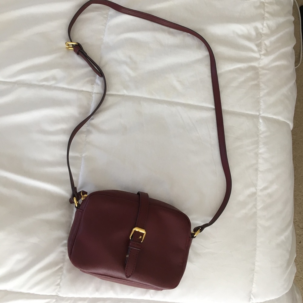 Burgundy cross body bag